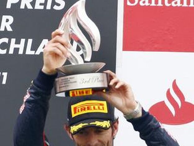 Mark Webber, tercero en el Gran Premio de Alemania.

Foto: Reuters