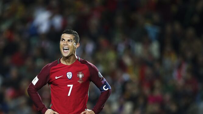Ronaldo, eufórico tras un gol.