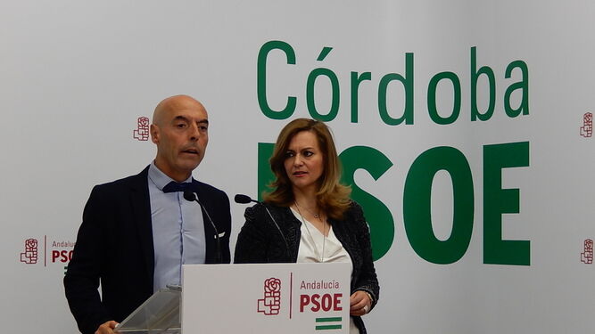 Los diputados socialistas Antonio Hurtado y María Jesús Serrano.