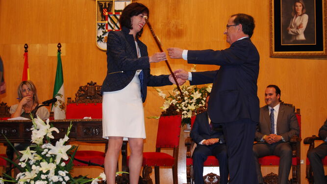 María Luisa Ceballos, el día de su toma de posesión como alcaldesa en junio de 2015.
