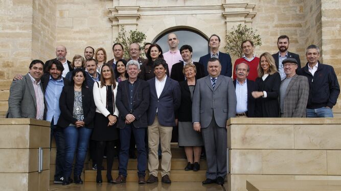 Panel de cata del concurso Ecoracimo, celebrado en el Castillo de Montilla.