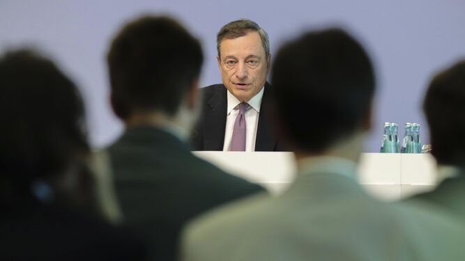 Mario Draghi, en la rueda de prensa tras la reunión del Consejo de Gobierno del BCE.
