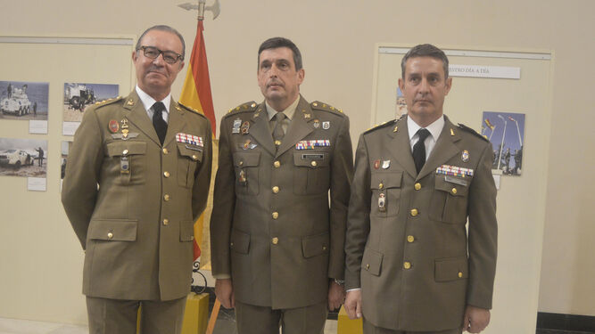 Los coroneles Nicolás de Bari Millán, Carlos Ángel Echevarría e Íñigo Laquidáin.