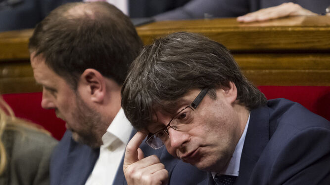 Puigdemont en el último Pleno del 'Parlament'