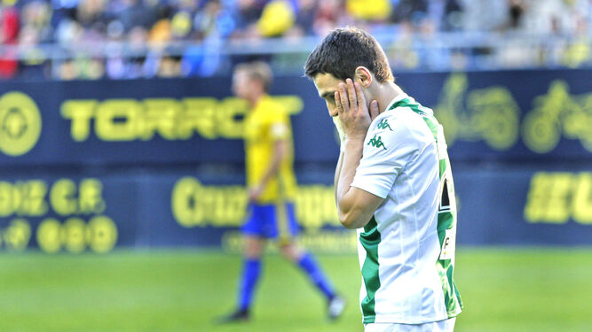 Lamentos entre los jugadores del Córdoba.