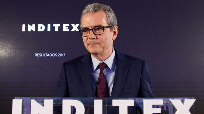 Pablo Isla, presidente de Inditex, ayer en Arteixo.