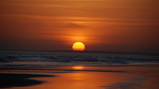 Impresionante puesta de sol en Punta Umbría