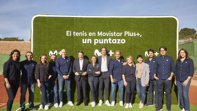 Foto de familia del equipo de Movistar Plus+ para las retransmisiones de los grandes torneo de tenis.