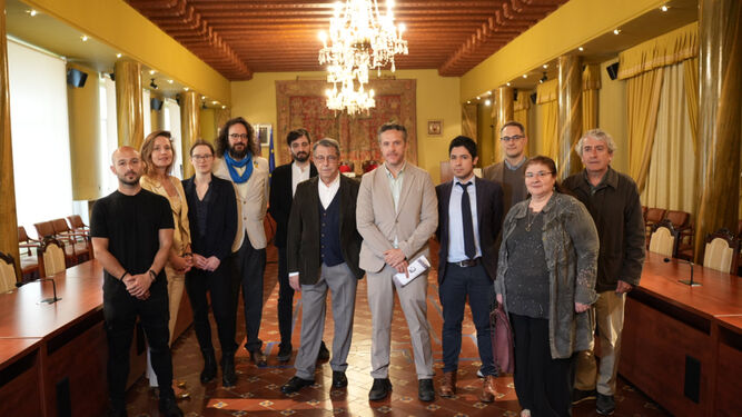 Representantes de la Universidad de Córdoba y la Fundación durante la apertura del congreso sobre Manuel Álvarez Ortega