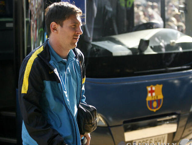 Messi, a su llegada al hotel.

Foto: Jos&eacute; Mart&iacute;nez