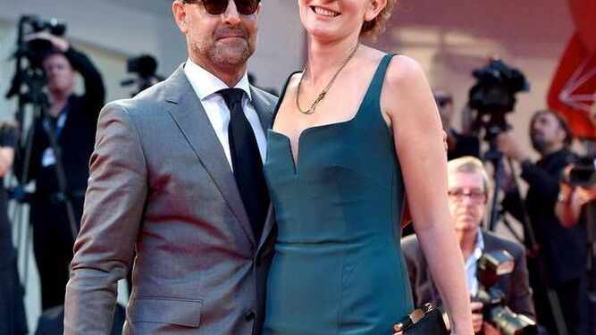 Stanley Tucci y su esposa Felicity Blunt  - Festival de Cine de Venecia 2015