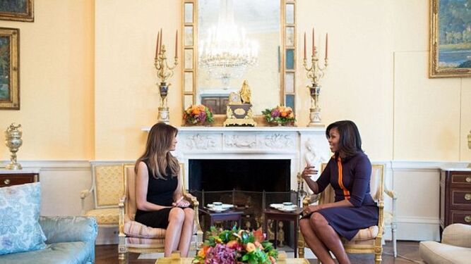 Michelle compartió hace dos meses un breve encuentro con Melania Trump en la Casa Blanca.