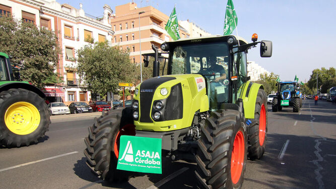 Uno de los tractores que se dieron cita en las calles de Córdoba.