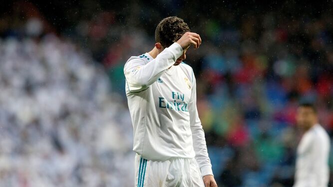 Cristiano Ronaldo, contrariado tras el gol del Villarreal.