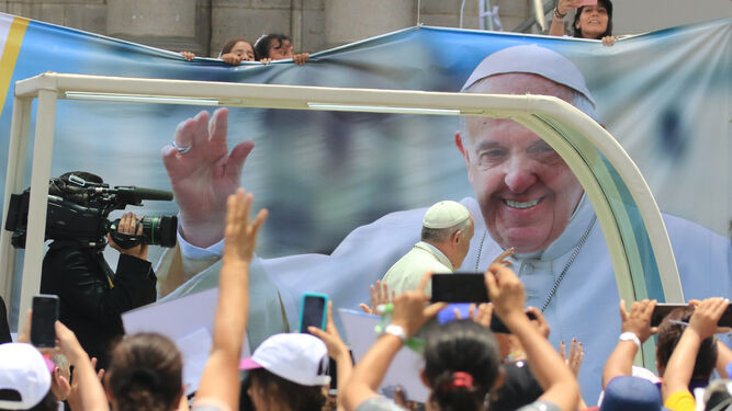 El Papa, en su visita a Lima.