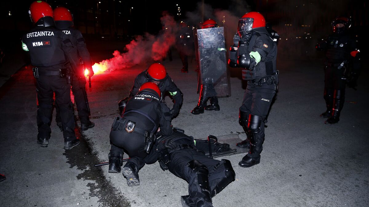 Las cargas policiales en la previa del Athletic de Bilbao-Spartak de Moscú