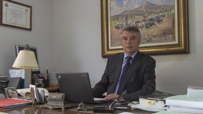 El abogado Agustín Martínez, que defiende a cuatro de los cinco jóvenes de 'la Manada', en su despacho.