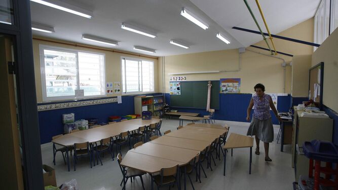 Una de las aulas del colegio Salvador Vinuesa.