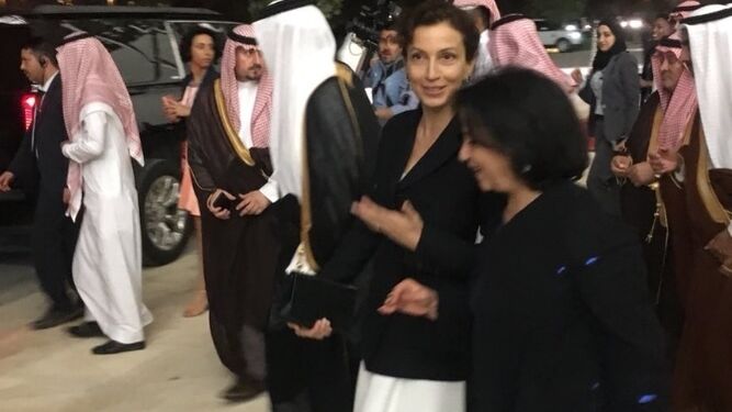 La directora general de la Unesco, Audrey Azoulay, ayer en Manama.