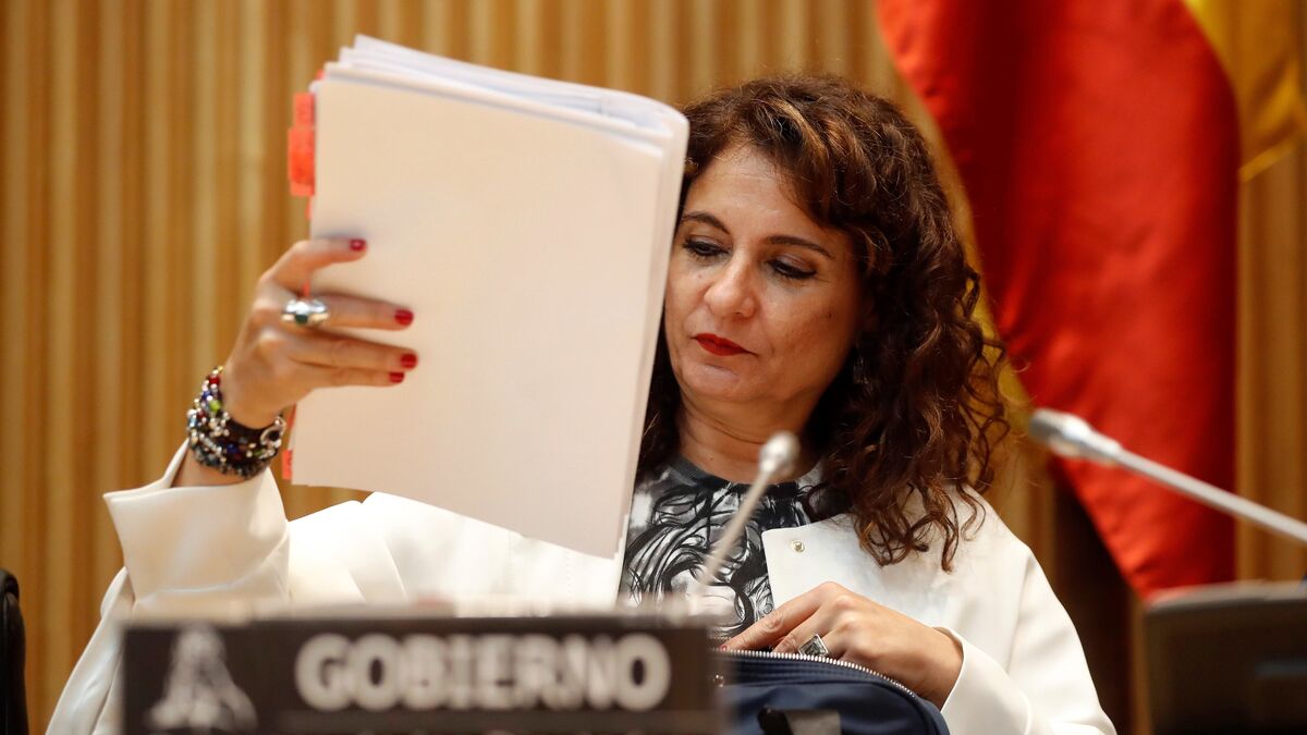 La ministra de Hacienda, María Jesús Montero, ayer en el Congreso donde habló de las corbetas.