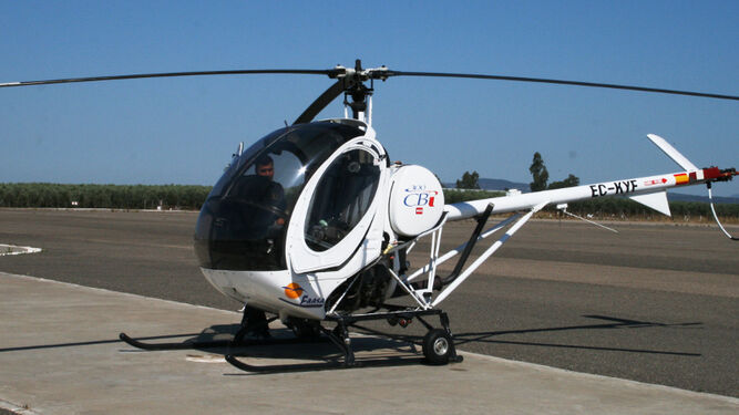 Un helicóptero en las instalaciones de Caena.