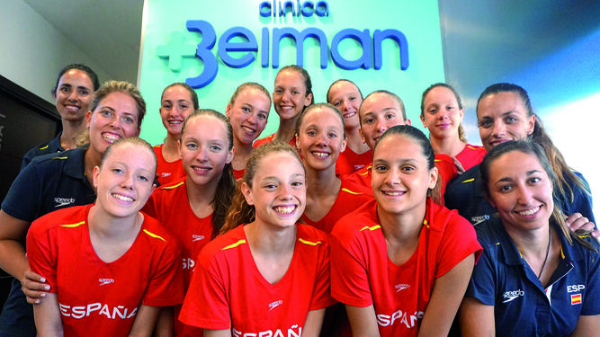 Las chicas de la Selección Española infantil de natación sincronizada.