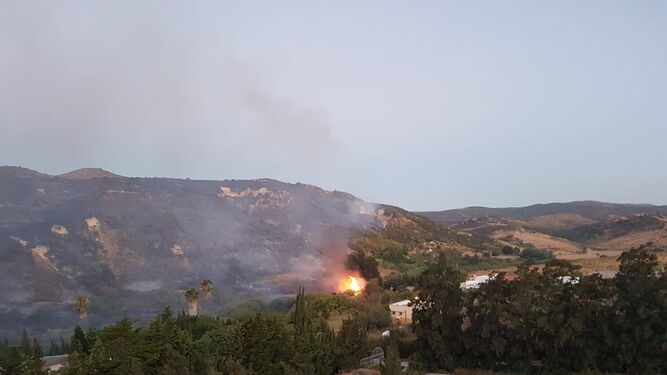 Una imagen del incendio, en Manilva.