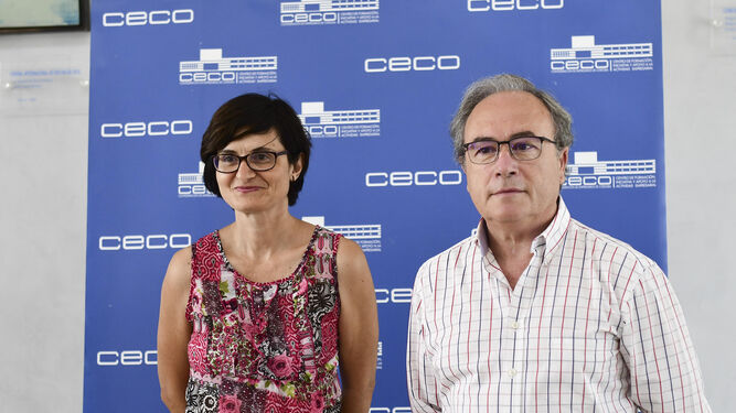 Pernichi y Díaz ayer, tras reunirse en CECO con empresarios de los polígonos industriales.
