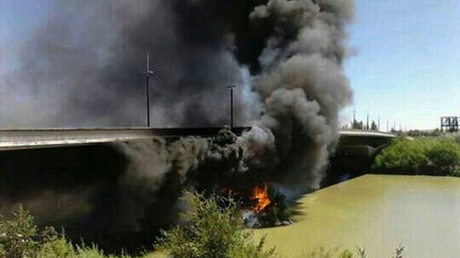 Incendio en el puente de El Arenal, que tuvo lugar en 2013.