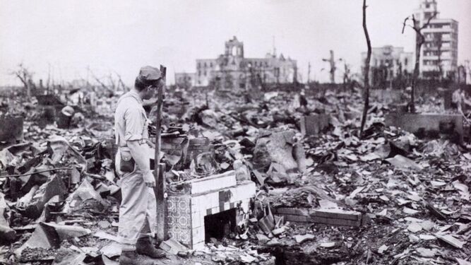 La ciudad de Hiroshima, destruida por la bomba atómica.