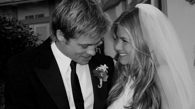 Brad Pitt y Jennifer Aniston, el día de su boda