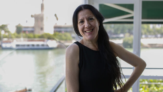 María Pagés, este jueves en el restaurante Río Grande, donde habló sobre su obra.