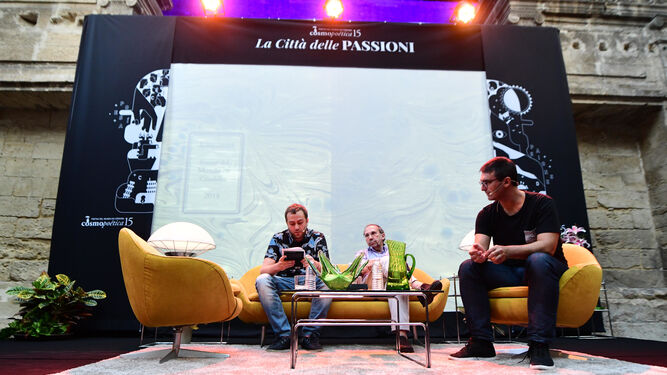 Félix Moyano, Francisco Gálvez y Pablo García Casado, ayer, en Orive.