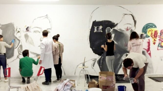 La pintura mural centra las actividades de Tuenti Urban Art Academy.