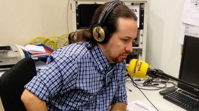 Pablo Iglesias durante una entrevista en Catalunya Ràdio este viernes.
