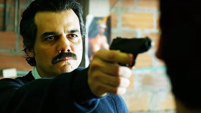 El actor brasileño Wagner Moura, caracterizado como Pablo Escobar para la serie 'Narcos', de Netflix