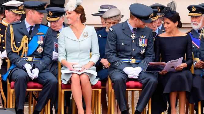 Los duques de Cambridge y los de Sussex, este verano en los actos del centenario de la Fuerza Aérea británica.