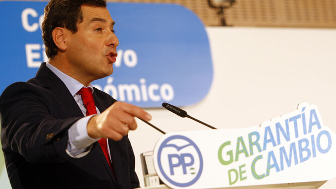 El presidente del PP-A, Juanma Moreno, durante su intervención en el Comité Ejecutivo Autonómico.