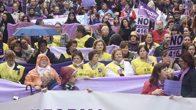 Asistentes a la última manifestación en contra de la violencia machista en Córdoba
