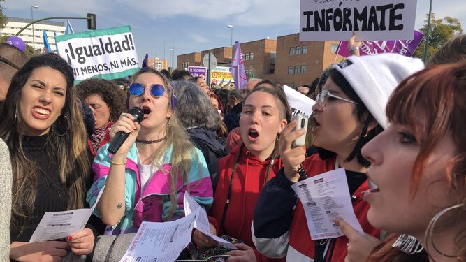 Manifestaci&oacute;n femenista en Sevilla