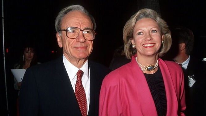 El magnate Rupert Murdoch y su segunda mujer.
