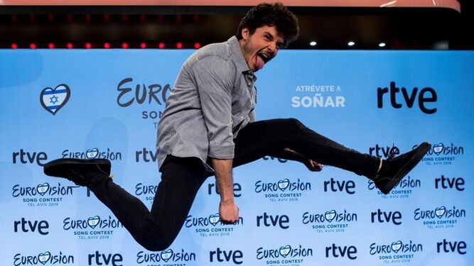 Miki Núñez en su rueda de prensa como representante español en Eurovisión 2019