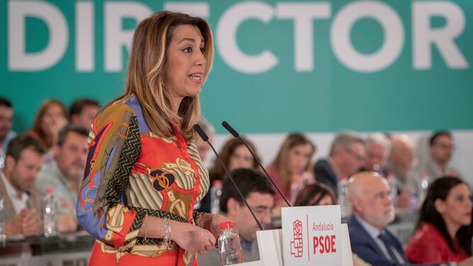 Susana Díaz interviene en el comité director del PSOE andaluz.