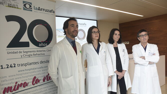 Responsables del Hospital La Arruzafa durante la presentación del balance de trasplantes
