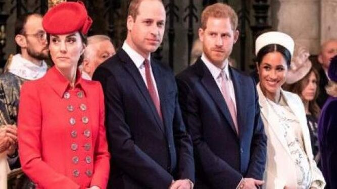 Los duques de Cambridge y de Sussex, en el Día de la Commonwealth.