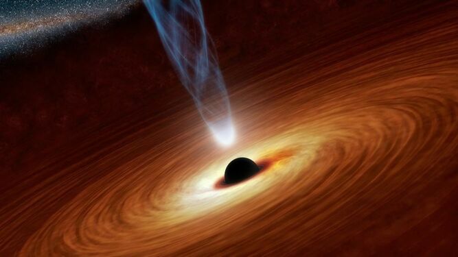 Representación de un agujero negro.