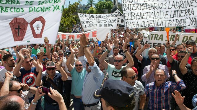 Manifestación de agricultores en Jaén