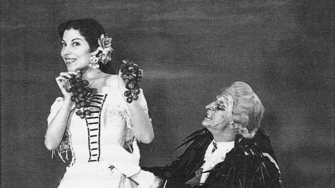 Rodolfo Otero como Corregidor y Rosita Segovia (La Molinera) en 'El sombrero de tres picos'.