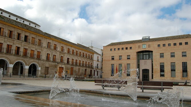 Plaza de la Constitución de Baena, donde se encuentra el Ayuntamiento.
