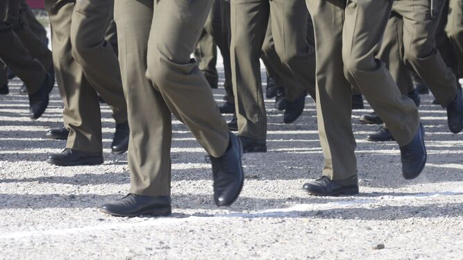 Militares, durante un desfile.